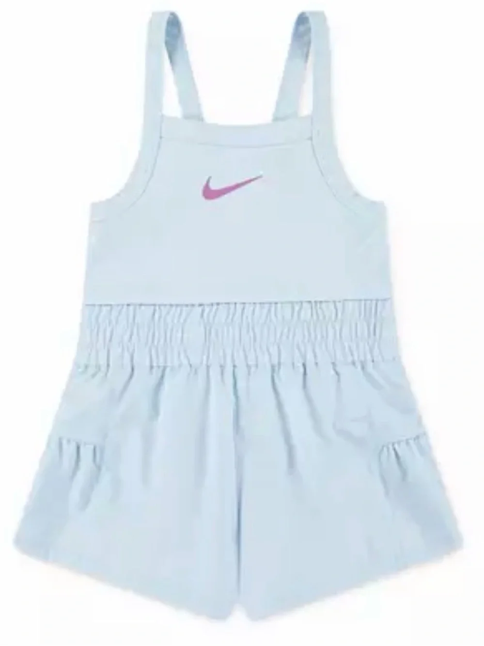 Nike Mint Blue Athletic Romper with Pink Swoosh